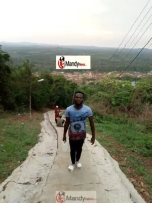 Collins Asein on the prayer mountain at Efon Alaaye