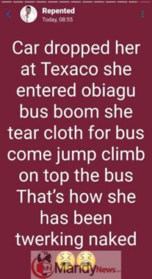 Lady Strips Unclad, Runs Mad In Enugu After Car Dropped Her Off 2 8560062 repented jpegd93dd5c885d18584eba835a4a31c202d126935857