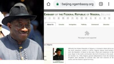Goodluck Jonathan Nigerian embassy in China