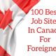 100 Best Job Sites In Canada For Foreigners