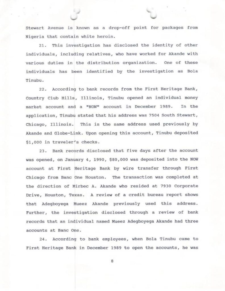 Documents For Tinubu’s Drug Dealing, Money Laundering Case In Chicago Goes Viral 10 20221108 225827