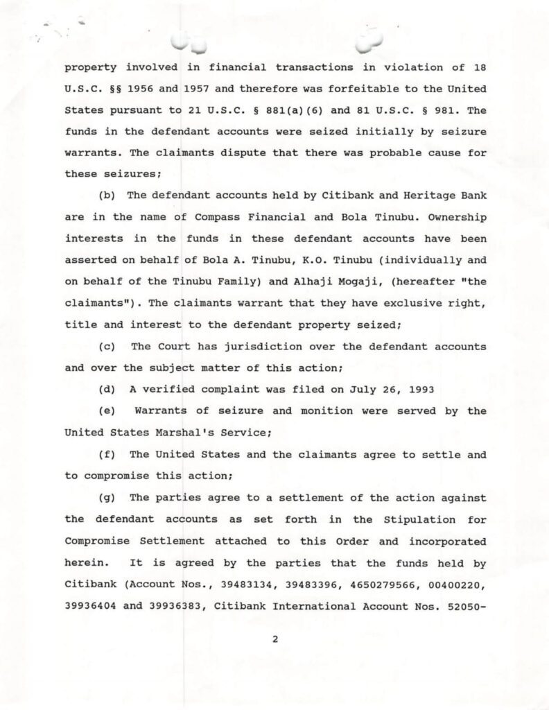 Documents For Tinubu’s Drug Dealing, Money Laundering Case In Chicago Goes Viral 41 20221108 230013