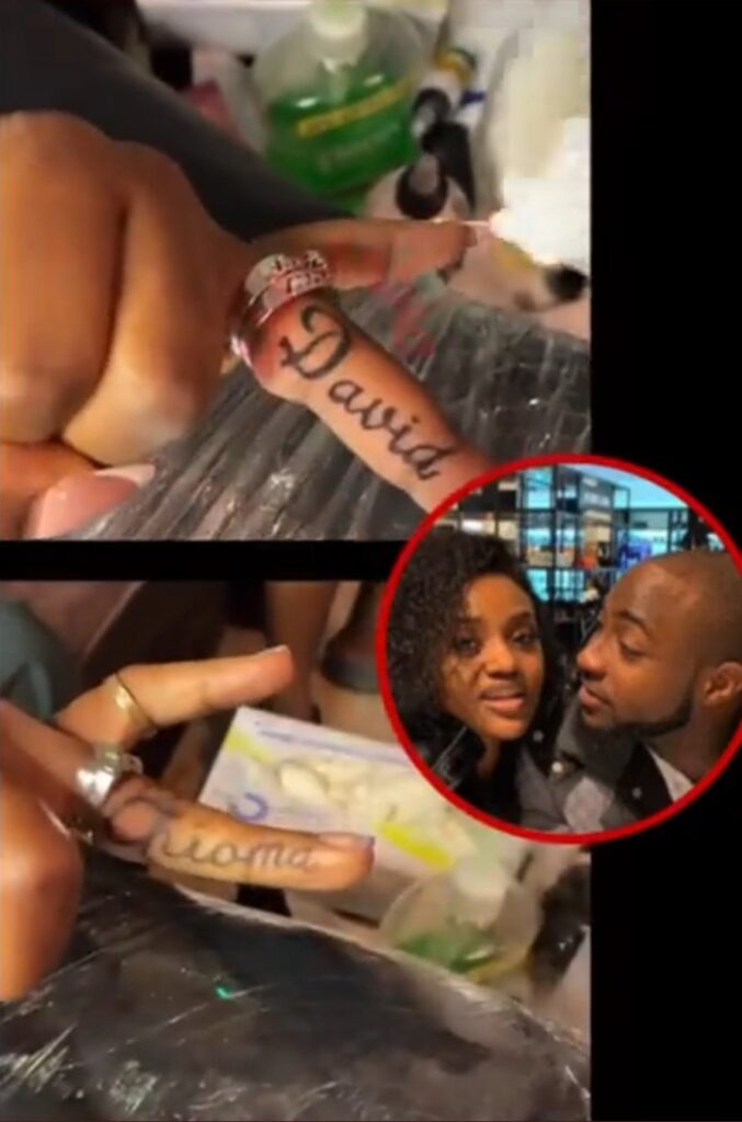 Davido And Chioma Prove Their Love Is Forever With Tattoos Of Each Other’s First Names