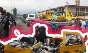 Tragedy Strikes Ojuelegba Bridge: Container Crushes Bus, All Passengers Dead Except Conductor
