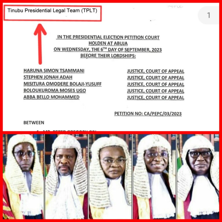 Fact Check: The Truth Behind ‘Tinubu Presidential Legal Team’ Header on PEPT’s Judgment